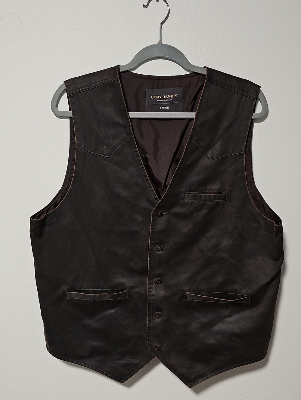 Cody James Men’s Dark Brown Button Vest